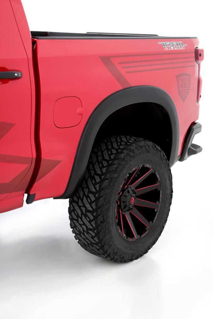 Lund 19-21 Chevy Silverado 1500 SX-Sport Smooth Elite Series Rear Fender Flares - Black (2 Pc.)-Fender Flares-LUND