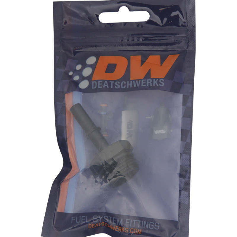 DeatschWerks 10AN ORB Male to 5/16in Male EFI Quick Connect Adapter - Anodized Matte Black-Fuel Components Misc-DeatschWerks