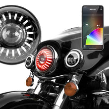 Load image into Gallery viewer, XKGXK-7IN-HD-KIT-XK Glow 7In RGB LED Harley Headlight XKchrome Bluetooth App Controlled Kit-Headlights-XKGLOW