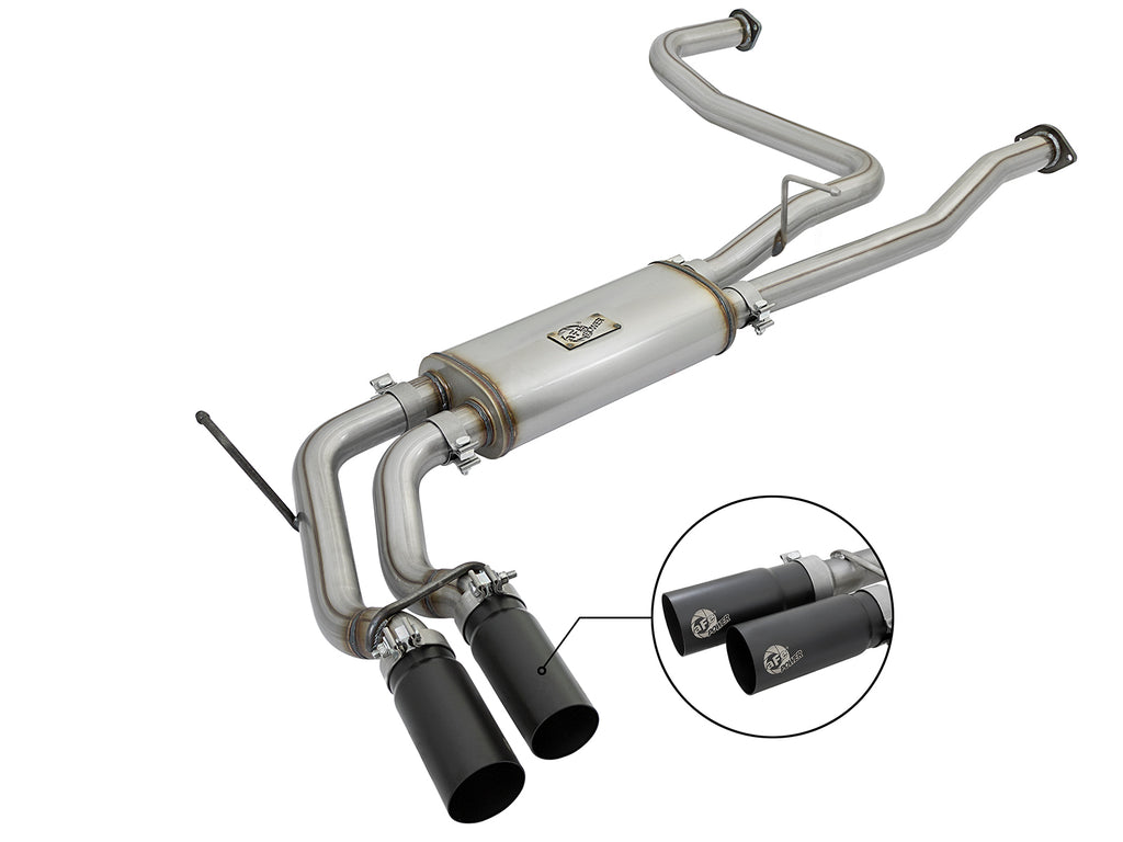 aFe aFe POWER Rebel Series 2-1/2in 409 SS Cat Back Exhaust w/ Black Tips 16-17 Nissan Titan V8 5.6L