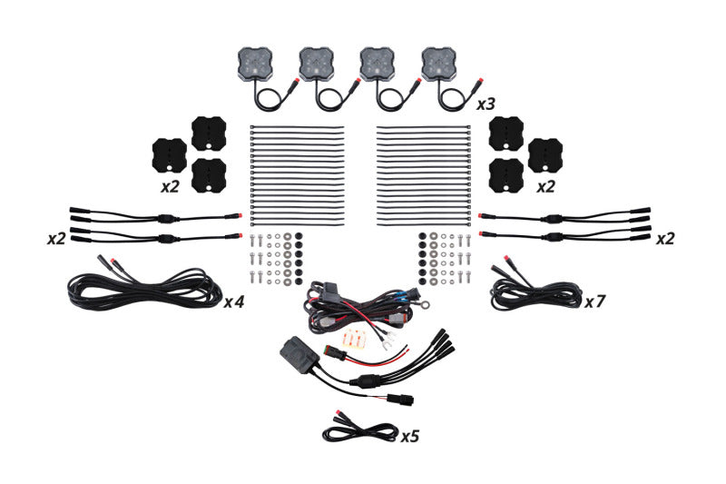 DIODD7749C-Diode Dynamics RGBW Rock Light Installer Magnet Mount Kit w/Controller (12-pack)-Light Accessories and Wiring-Diode Dynamics