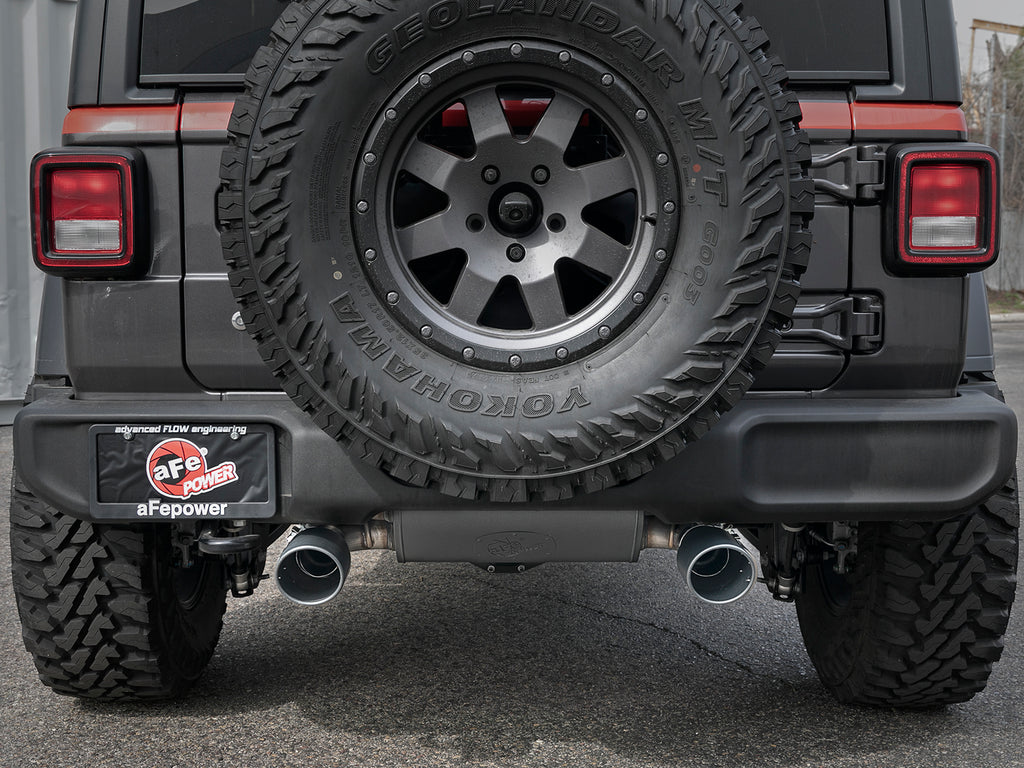 aFe aFe Rebel Series 2.5in 409 SS Axle-Back Exhaust w/ Black Tips 2018+ Jeep Wrangler (JL) V6 3.6L