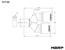 Load image into Gallery viewer, MBRPT5171BE-MBRP Burnt End Tip 2.5 ID, Dual 3.5 OD Out, 9.5 length, Single wall 304 Stainless Steel-Tail Pipes-MBRP