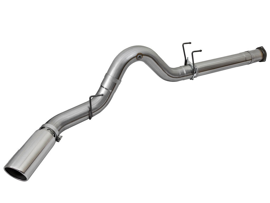 aFe aFe LARGE BORE HD 5in 409-SS DPF-Back Exhaust w/Polished Tip 2017 Ford Diesel Trucks V8 6.7L (td)