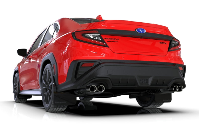 RALMF92-UR-BLK/MBK-X-Rally Armor 2022+ Subaru WRX Black UR Mud Flap Altered Font Met. Blk Logo-Mud Flaps-Rally Armor