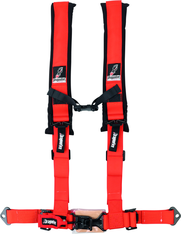 DFR521405-DragonFire Racing Harness- H-Style- 4-Point- 2in Buckle- Orange-Seat Belts & Harnesses-DragonFire Racing