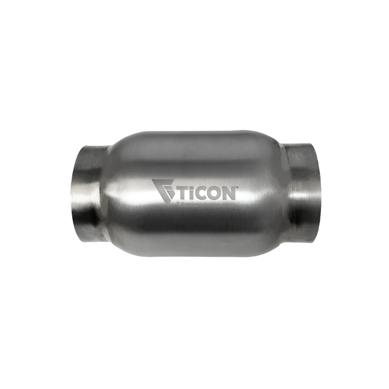TIC115-06323-0004-Ticon Industries 3.5in Body x 12in Length 2.5in Inlet/Outlet Titanium Bullet Resonator-Resonators-Ticon