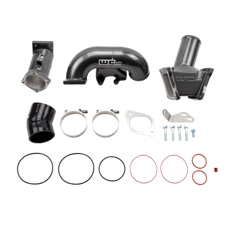 Wehrli 2007.5-2010 LMM Duramax High Flow 3in Y-Bridge Kit- Gloss Black-Intake Elbows-Wehrli