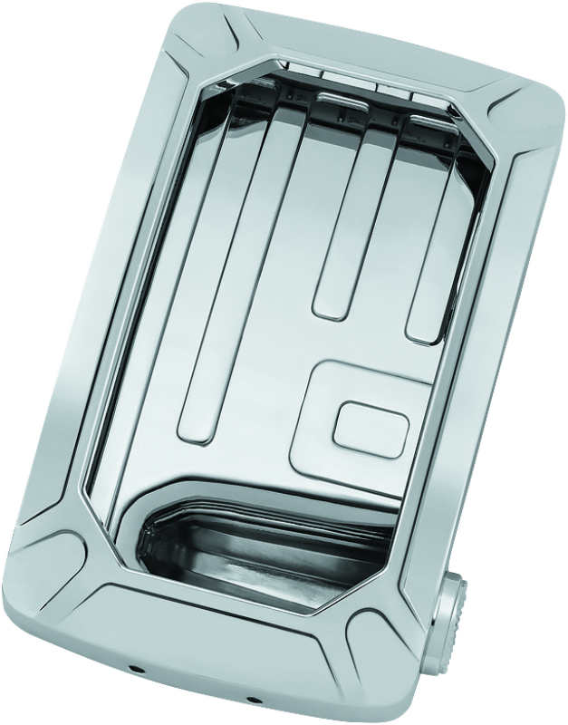 KUR3190-Kuryakyn Nova Curved Vertical Mount Side License Plate Holder Chrome-License Plate Relocation-Kuryakyn