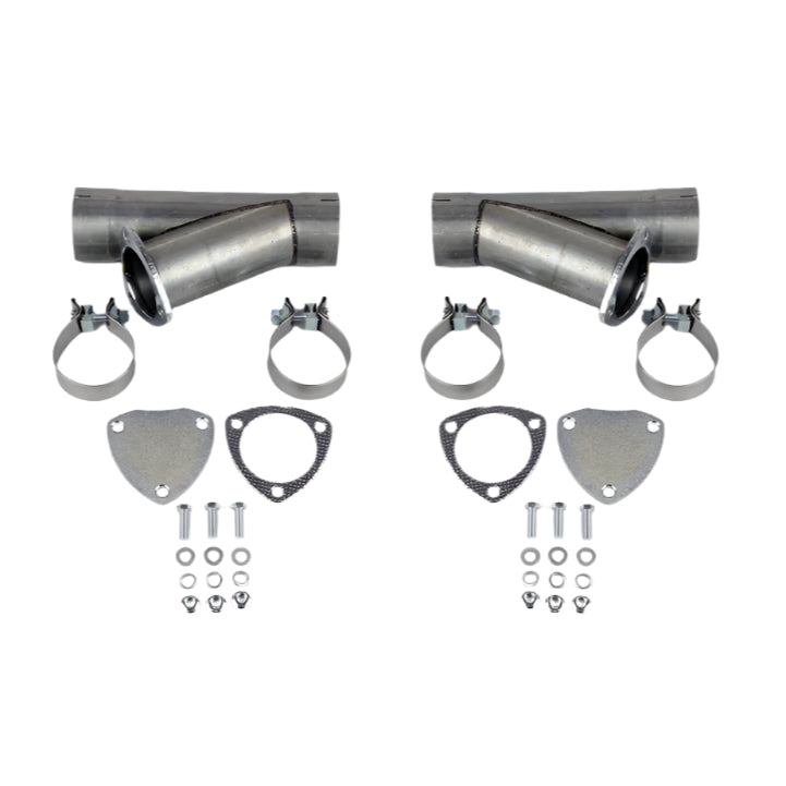 GMS304522D-Granatelli 2.25in Aluminized Mild Steel Manual Dual Exhaust Cutout w/Slip Fit & Band Clamps-Exhaust Cutouts-Granatelli Motor Sports