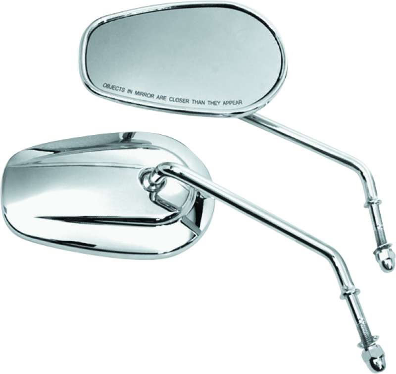 BKC482006-Bikers Choice Chrome Tapered Long Stem Mirrors Pr-Side Mirrors-Bikers Choice