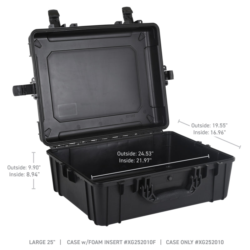 Go Rhino XVenture Gear Hard Case w/Foam - Large 25in. / Lockable / IP67 - Tex. Black-Cargo Boxes & Bags-Go Rhino