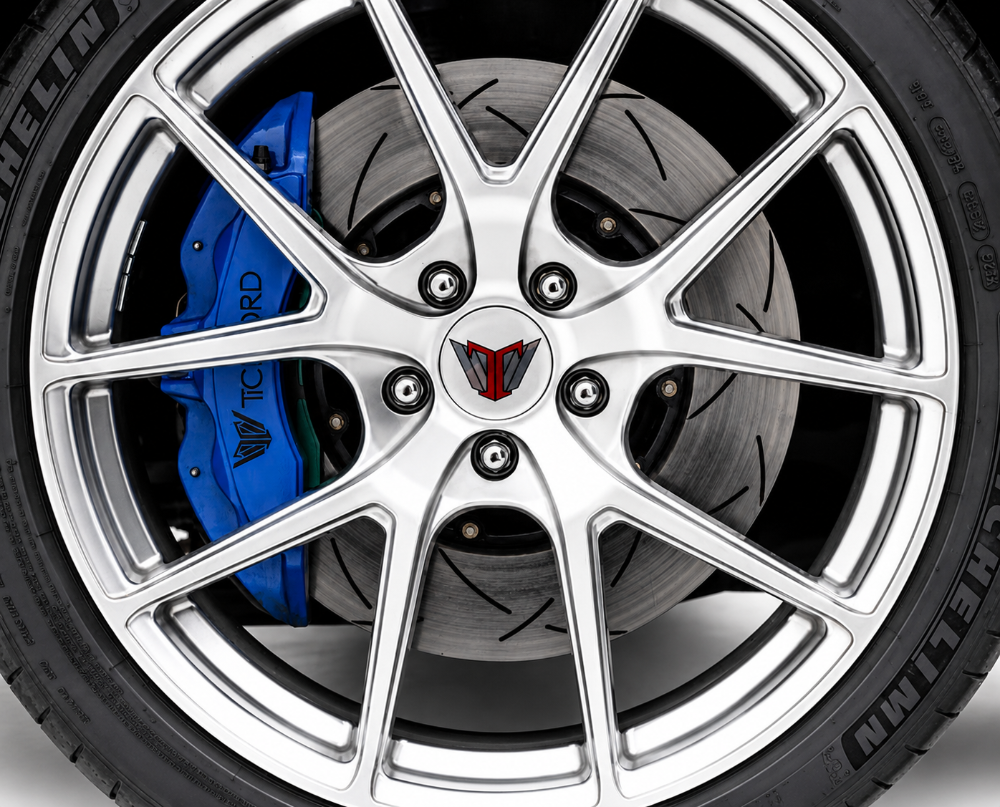 DBA 5000 Series two-piece front brake rotor with black aluminum hat for Corvette Z51