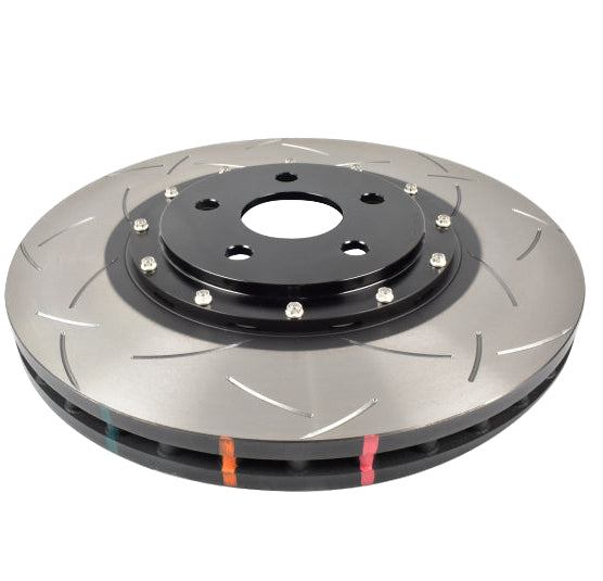 DBA 53919BLKS 5000 Series T3 slotted front rotor black hat for Jeep Trackhawk full view