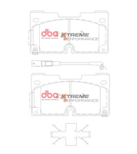 Load image into Gallery viewer, DBA DB15145XP Xtreme Performance front brake pad set with slotted friction faces and fitted shims, view 3