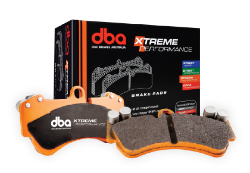 DBA DB15146XP Xtreme Performance rear brake pad set with slotted faces and shims