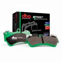 Load image into Gallery viewer, DBA DB15147SP Street Performance front brake pad set with chamfered, slotted friction faces and shims