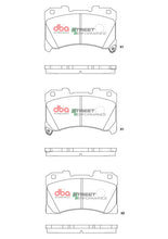 Load image into Gallery viewer, DBA DB15147SP Street Performance front brake pad set with chamfered, slotted friction faces and shims, view 3