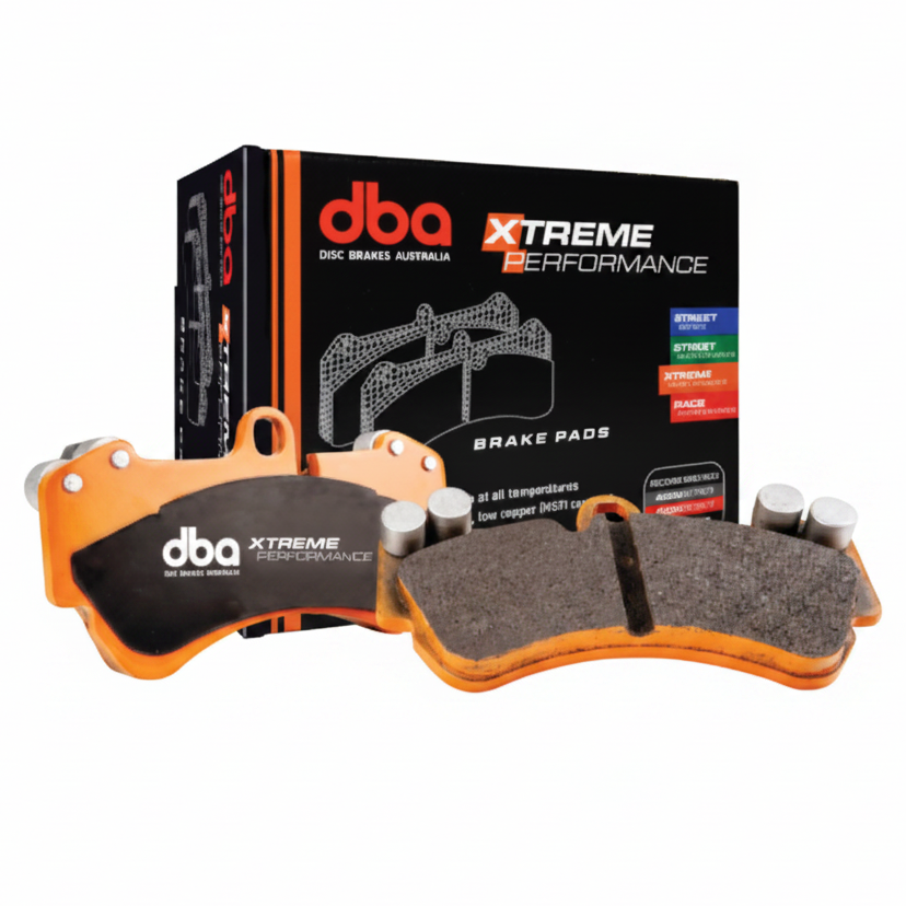 DBA DB2703XP Xtreme Performance rear brake pad set for Ram heavy duty trucks with slotted faces and shims