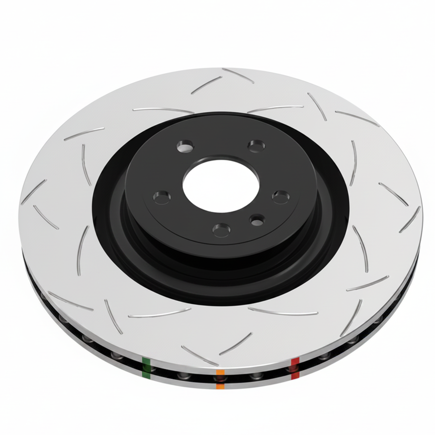 DBA DBA4151S 4000 Series T3 slotted front brake rotor with six-bolt hub and tri-symmetrical slot pattern