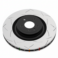 Load image into Gallery viewer, DBA DBA4151S 4000 Series T3 slotted front brake rotor with six-bolt hub and tri-symmetrical slot pattern