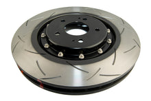 Load image into Gallery viewer, DBA 08+ EVO X Front Slotted 5000 Series 2 Piece Rotor Assembled w/ Black Hat - DBA DBA52224V2BLKS