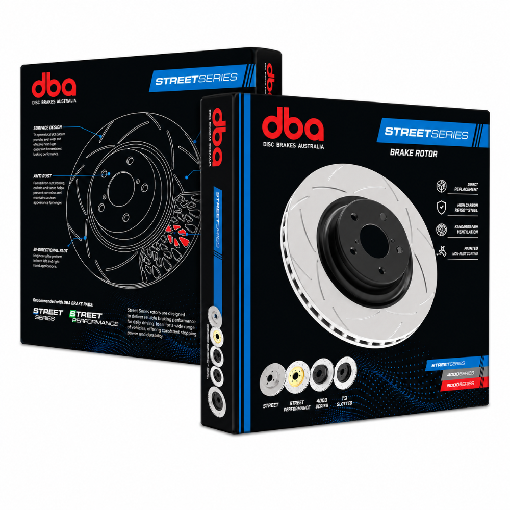 DBA Street Series T2 slotted rear rotor full view