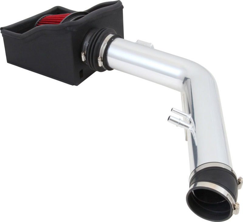 SPE9001-Spectre 11-14 Ford F250/350 V8-6.2L F/I Air Intake Kit - Polished w/Red Filter-Cold Air Intakes-Spectre