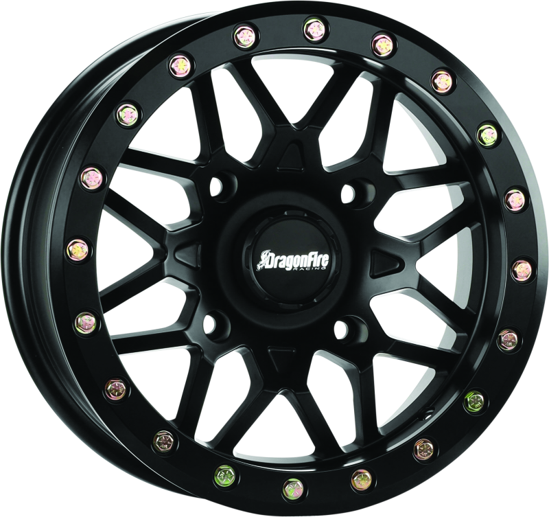 DFR523195-DragonFire Racing Typhon Wheel 14X7 4/156+10 5+2 Machined Black-Wheels - Cast-DragonFire Racing