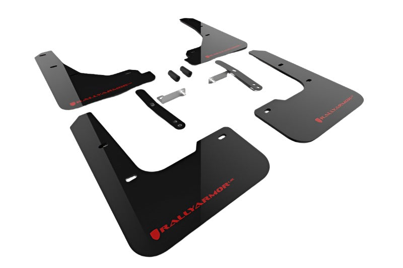 RALMF119-UR-BLK-RD-Rally Armor 2024 Hyundai Elantra Black Mud Flap Red Logo-Mud Flaps-Rally Armor