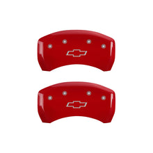 Load image into Gallery viewer, MGP 4 Caliper Covers Engraved Front &amp; Rear Bowtie Red finish silver ch-Caliper Covers-MGP