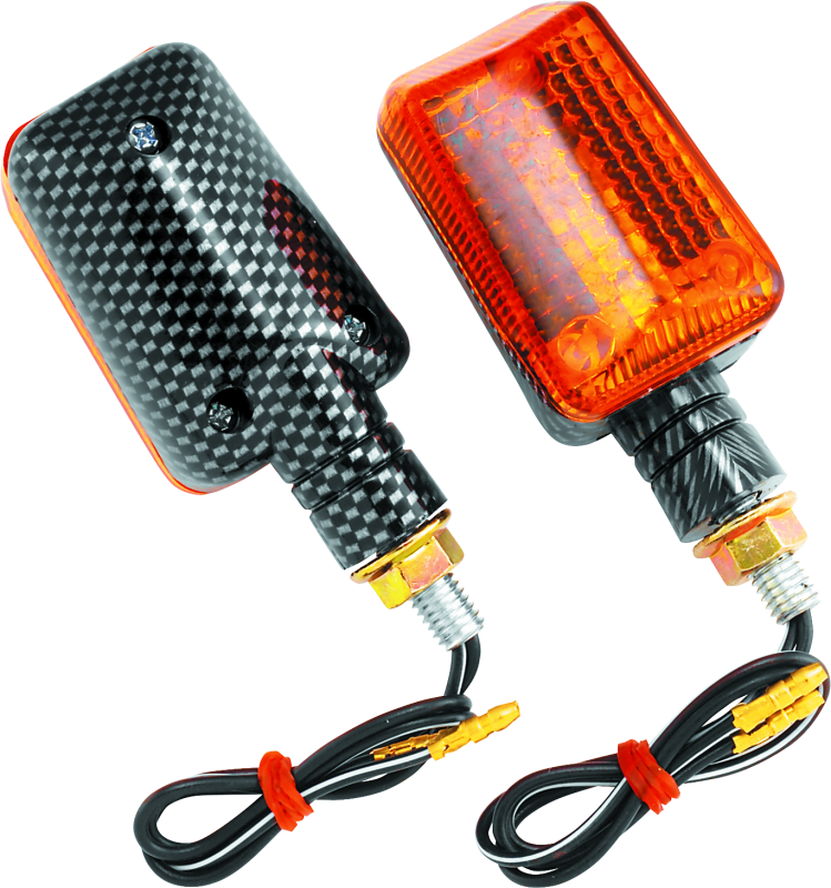 BKM268039-BikeMaster Universal Ministalk Marker Light - Carbon/Amber-Sidemarkers & Indicators-Bike Master