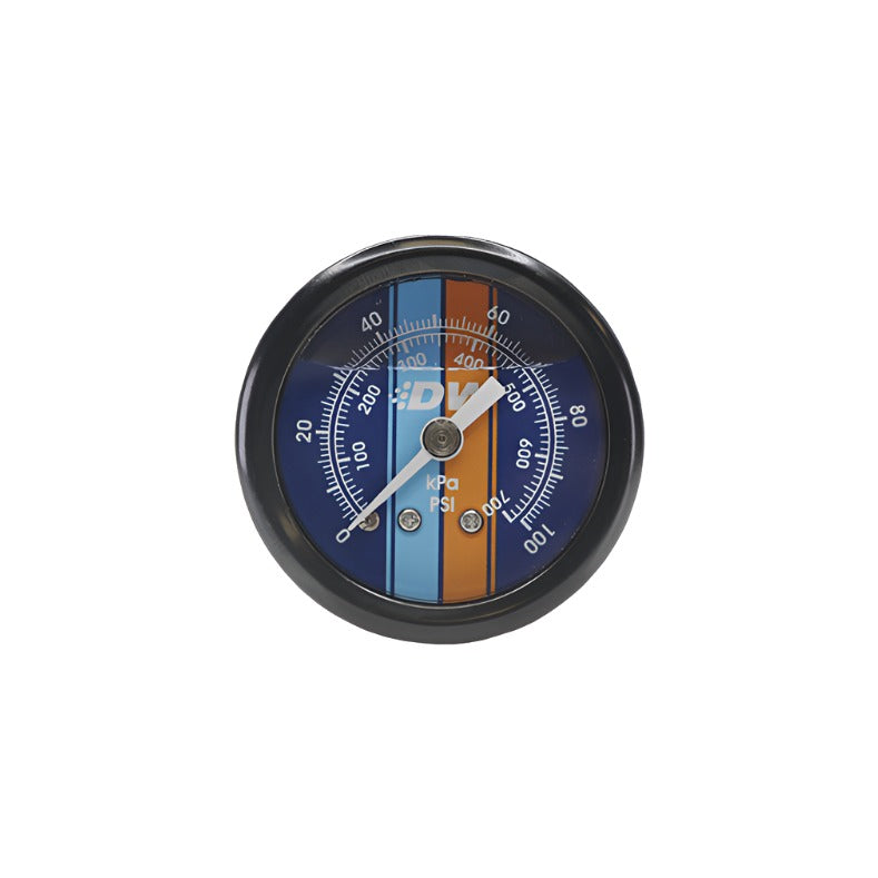 DeatschWerks 0-100 PSI 1/8in NPT Mechanical Fuel Pressure Gauge 1.5in Diam. Black Housing Blue Face - Black Ops Auto Works