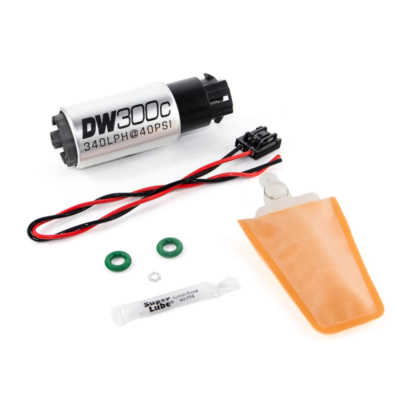 DeatschWerks 340lph DW300C Compact Fuel Pump w/ 04+ Lotus Elise/Exige Set Up Kit (w/ Mounting Clips) - Black Ops Auto Works