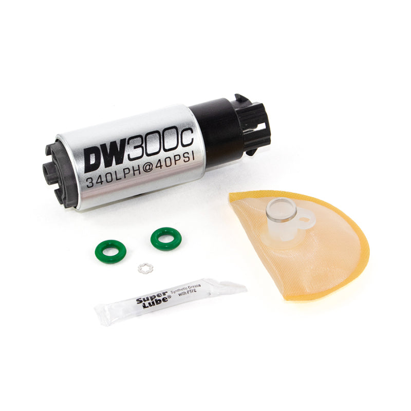 DeatschWerks 340lph DW300C Compact Fuel Pump w/ 08-14 WRX/ 08-15 STI Set Up Kit (w/ Mounting Clips) - Black Ops Auto Works