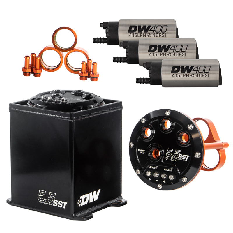 DeatschWerks 5.5L Modular Surge Tank Includes 3 DW400 Fuel Pumps - Black Ops Auto Works