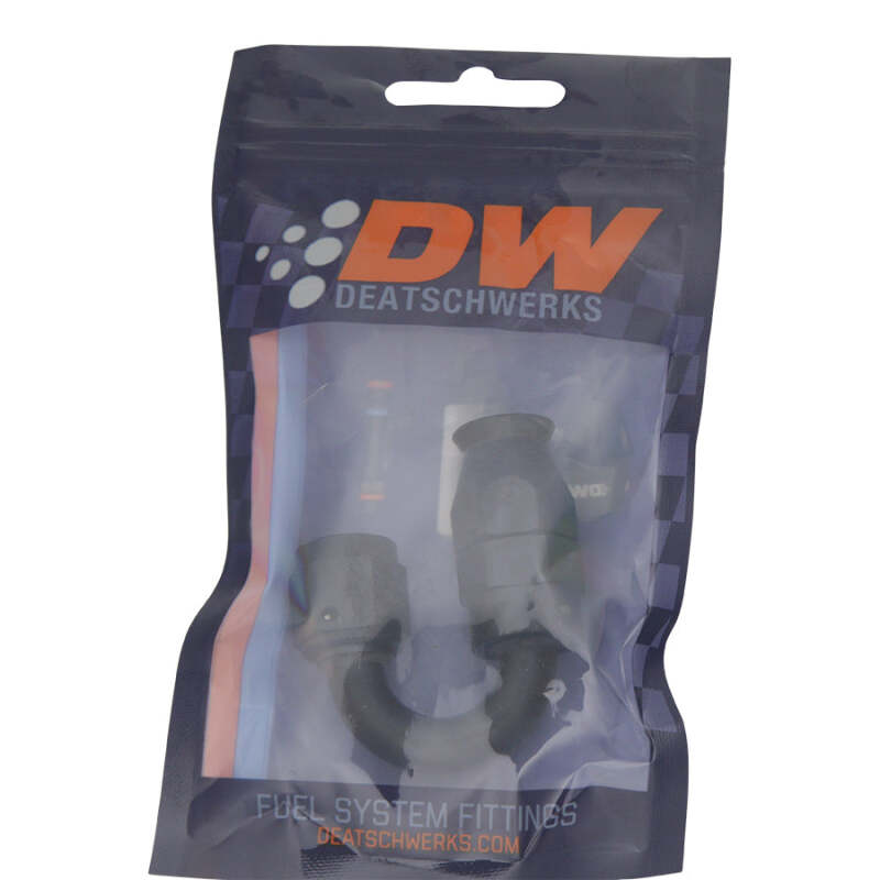 DeatschWerks 6AN 180-degree PTFE hose end installed