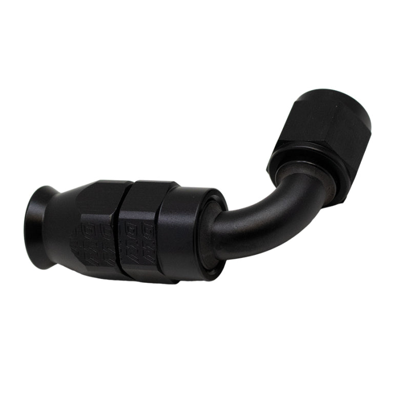 DeatschWerks 6AN Female Swivel 90-Degree Hose End PTFE (Incl 1 Olive Insert) - Anodized Matte Black DeatschWerks DWK6-02-0852-B