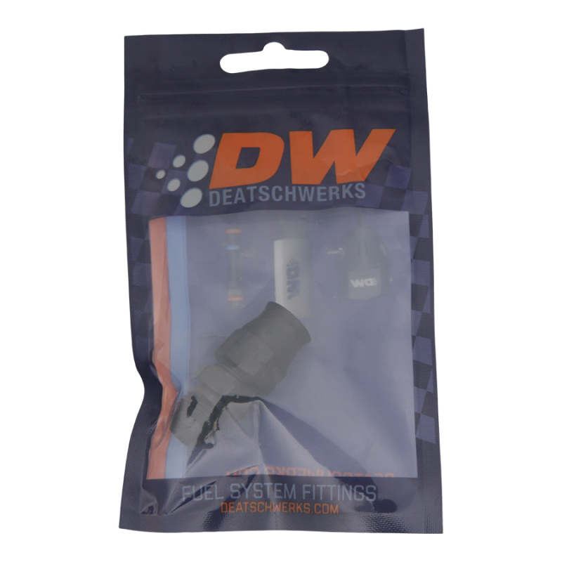 DeatschWerks 6AN Male Flare to 3/8in Hardline Compression Adapter - Anodized Matte Black DeatschWerks DWK6-02-0109-B