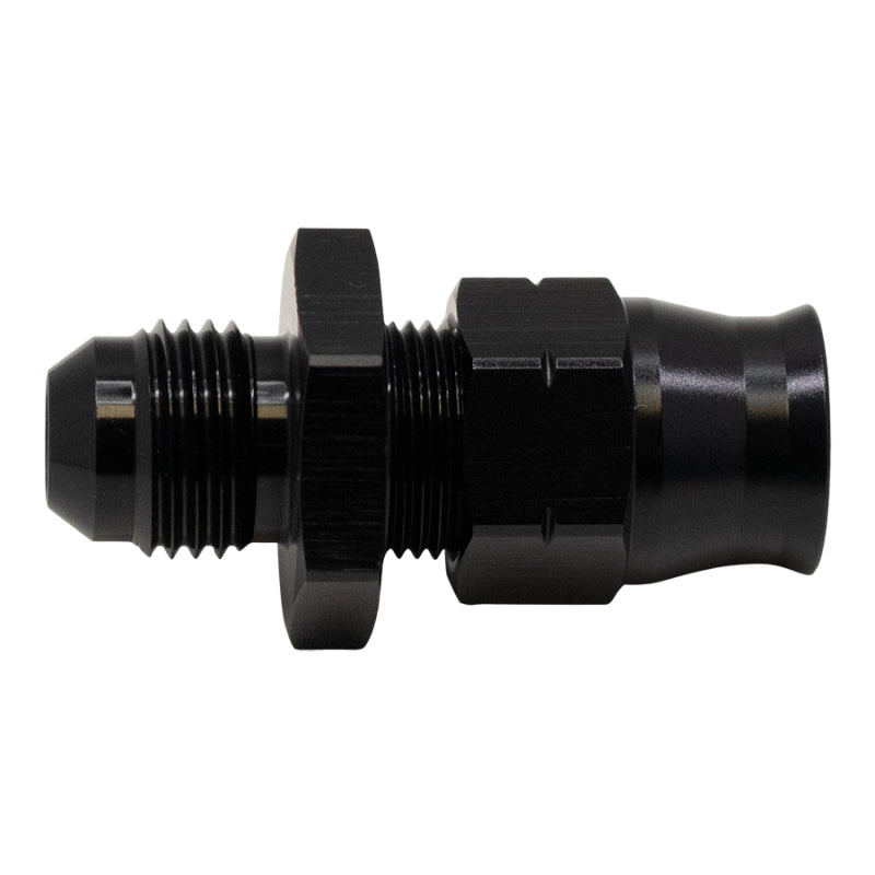 DeatschWerks 6AN Male Flare to 3/8in Hardline Compression Adapter - Anodized Matte Black DeatschWerks DWK6-02-0109-B