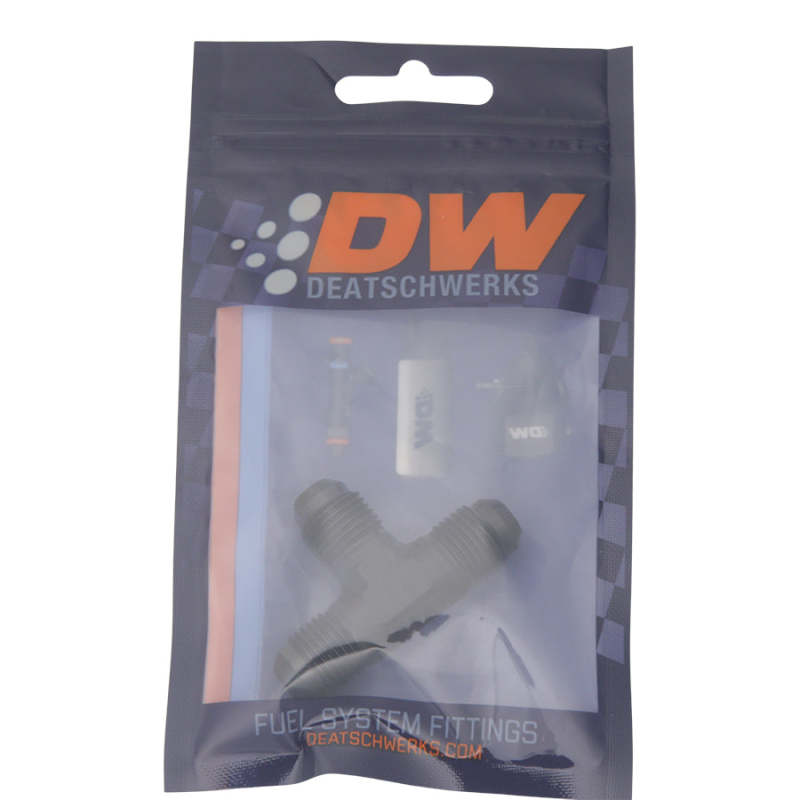 DeatschWerks DeatschWerks 6AN Male Flare to 6AN Male Flare to 6AN Male Flare Tee Fitting - Anodized Matte Black