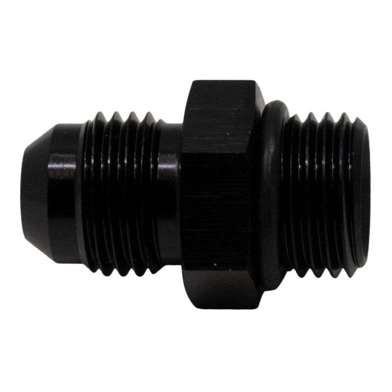 DeatschWerks 6AN ORB Male to 6AN Male Flare Adapter (Incl O-Ring) - Anodized Matte Black - Black Ops Auto Works