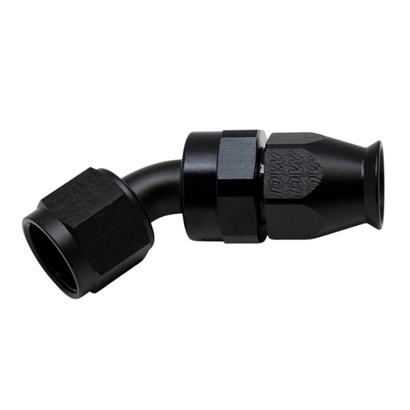 DeatschWerks 8AN Female Swivel 45-Degree Hose End PTFE (Incl 1 Olive Insert) - Anodized Matte Black DeatschWerks DWK6-02-0855-B