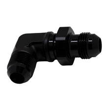Load image into Gallery viewer, DeatschWerks 8AN Male Flare to 8AN Male Flare Bulkhead Adapter 90-Degree - Anodized Matte Black - Black Ops Auto Works