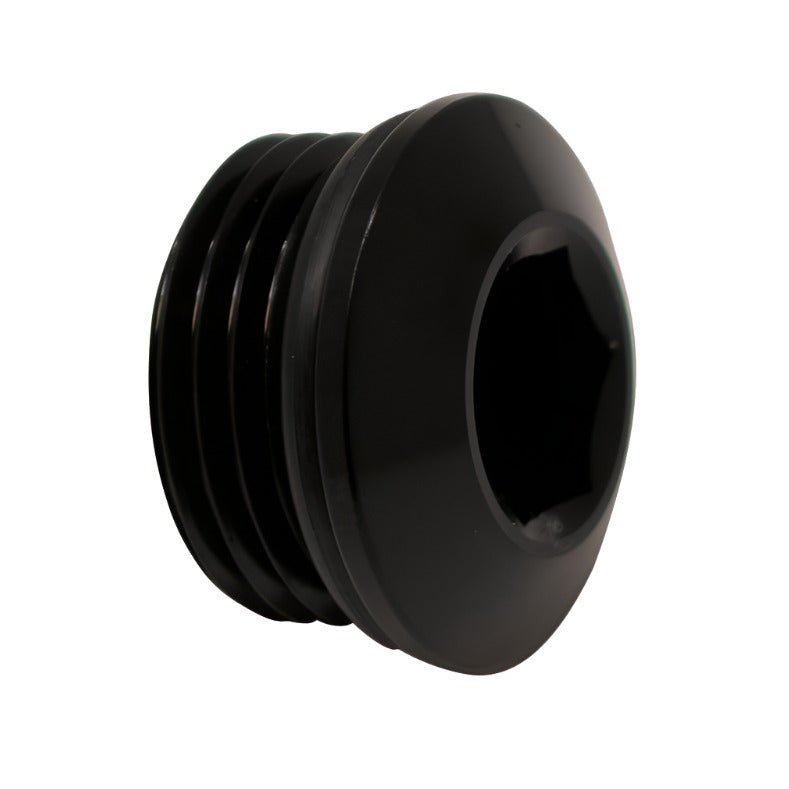 DeatschWerks 8AN ORB Male Plug Low Profile Internal Allen/Hex (Incl O-Ring) Anodized Matte Black - Black Ops Auto Works
