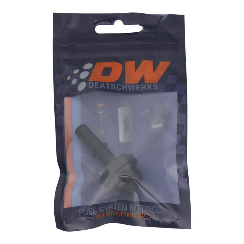 DeatschWerks 8AN ORB Male to 3/8in Male EFI Quick Connect Adapter - Anodized Matte Black DeatschWerks DWK6-02-0115-B