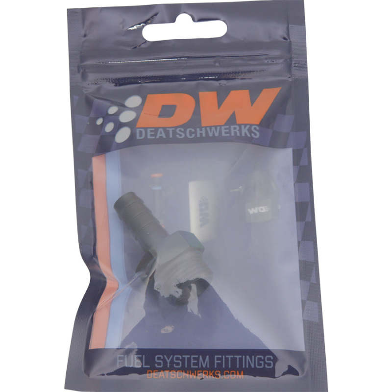 DeatschWerks 8AN ORB Male to 3/8in Male Triple Barb Fitting (Incl O-Ring) - Anodized Matte Black DeatschWerks DWK6-02-0507-B