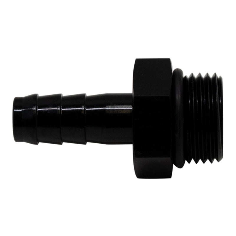 DeatschWerks 8AN ORB Male to 3/8in Male Triple Barb Fitting (Incl O-Ring) - Anodized Matte Black DeatschWerks DWK6-02-0507-B
