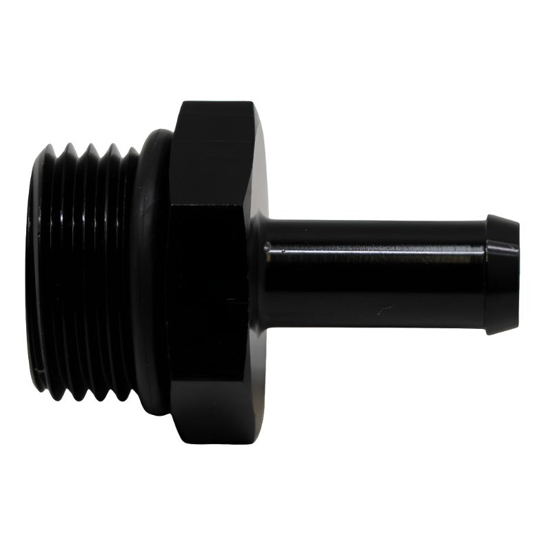 DeatschWerks 8AN ORB Male to 5/16in Male Barb Fitting (Incl O-Ring) - Anodized Matte Black - Black Ops Auto Works