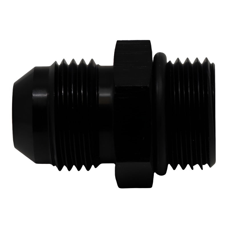 DeatschWerks 8AN ORB Male to 8AN Male Flare Adapter (Incl O-Ring) - Anodized Matte Black - Black Ops Auto Works